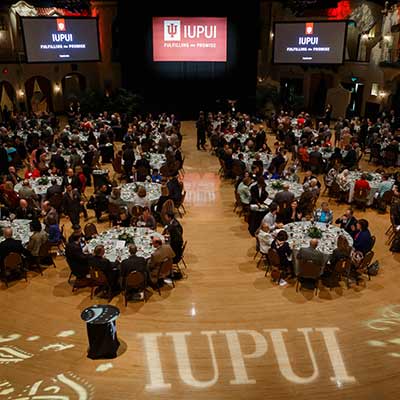 An aerial view of the 2019 Spirit of Philanthropy luncheon.
