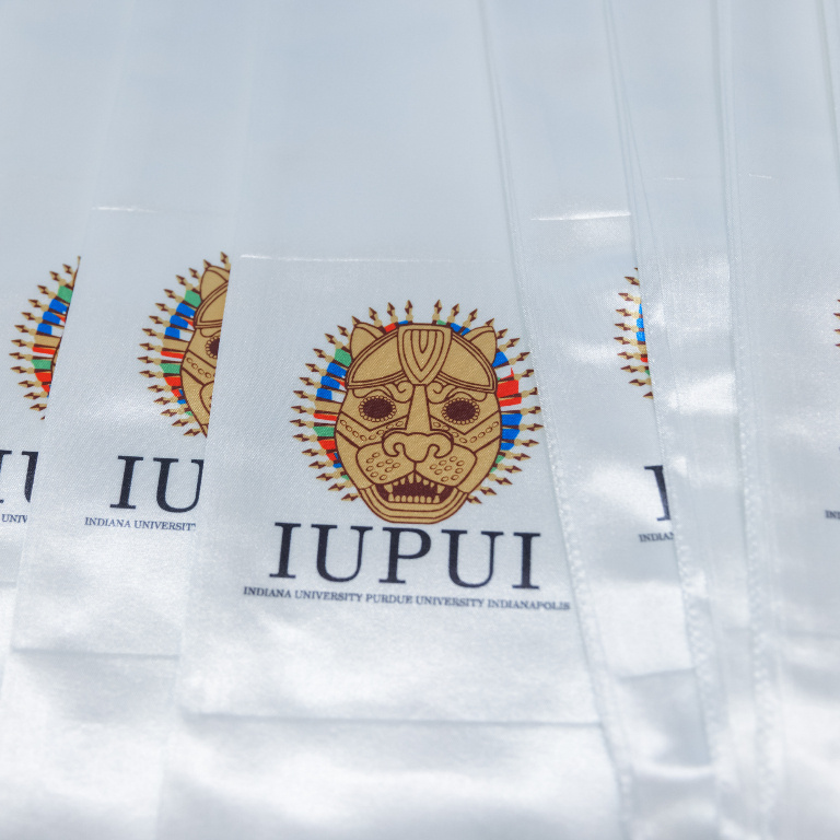 IUPUI Latinx logo on fabric